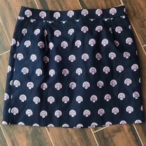 J. Crew pleated mini skirt with shell pattern